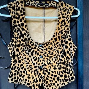 Vintage Betsey Johnson animal print vest